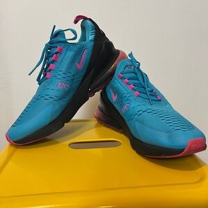Nike Air Max 270 Teal and Pink size us—kids 7Y (US women’s size 8.5)